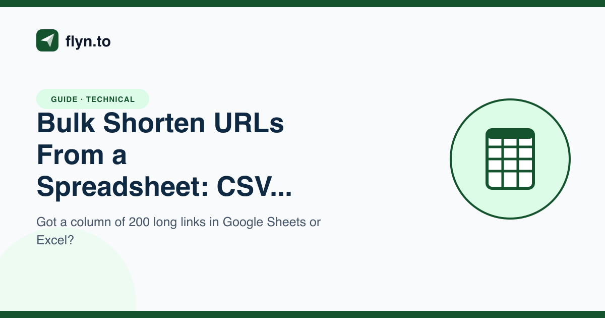 Bulk Shorten URLs From a Spreadsheet: CSV vs Formulas